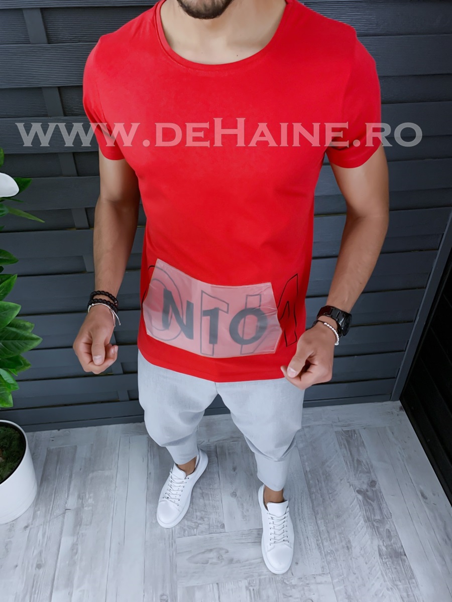 Tricou barbati rosu slim fit zr b1011 m7-1